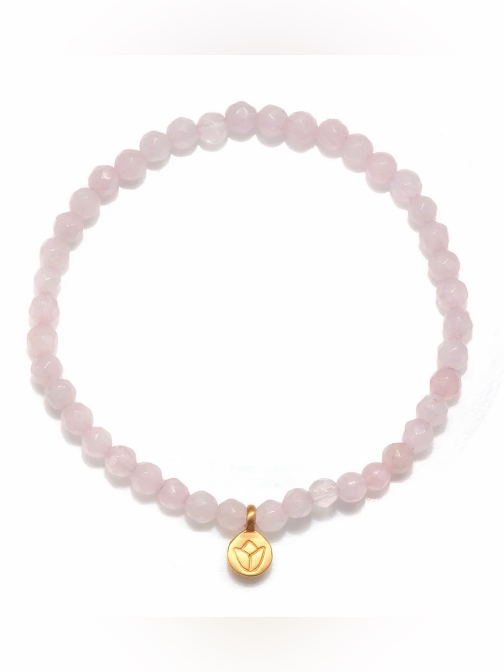 SATYA JEWELRY Supported In Love - Lotus Rose Quartz Gemstone Bracelet